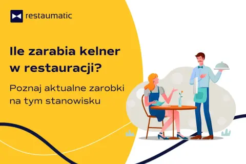 Kelner serwuje danie klientce. Dowiedz się, ile zarabia kelner w restauracji, poznaj aktualne zarobki na tym stanowisku.