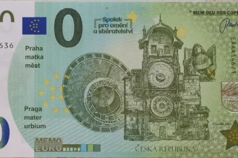 Praga, matka miast, jest symbolem na tej monecie euro. W Czechach, gdzie leży Praga, płaci się koronami czeskimi, nie euro.