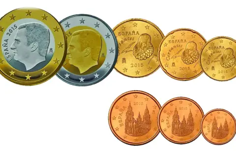 Hiszpania używa euro. Monety z wizerunkami królów i zabytków pokazują, jaką walutą płaci się w Hiszpanii.
