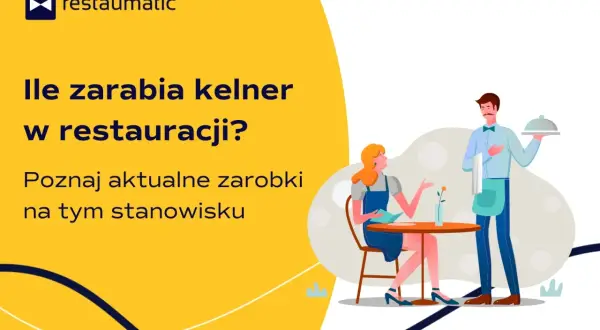 Kelner serwuje danie klientce. Dowiedz się, ile zarabia kelner w restauracji, poznaj aktualne zarobki na tym stanowisku.