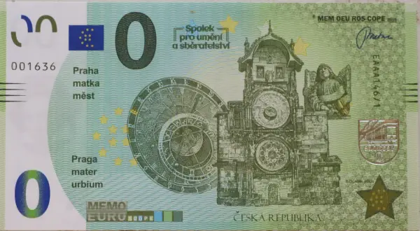 Praga, matka miast, jest symbolem na tej monecie euro. W Czechach, gdzie leży Praga, płaci się koronami czeskimi, nie euro.