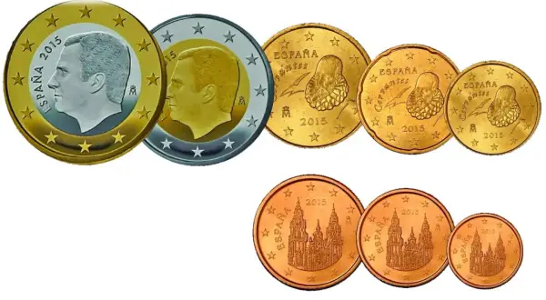 Hiszpania używa euro. Monety z wizerunkami królów i zabytków pokazują, jaką walutą płaci się w Hiszpanii.