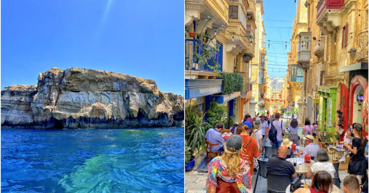 Malta: klify nad turkusowym morzem i urokliwa uliczka z kawiarniami. Co jest większe Malta czy Warszawa? Malta jest mniejsza.