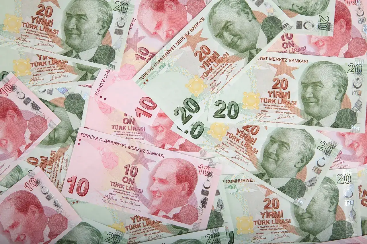Tureckie liry, 10 i 20, w tle. Pytanie, czy w Turcji można płacić euro, pozostaje otwarte.